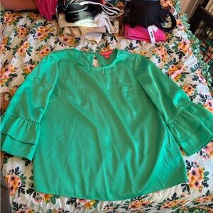 Lilly Pulitzer Ruffle-Sleeve Blouse